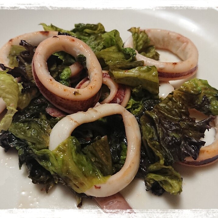 サニーレタスとイカの炒め物 レシピ 作り方 By ぼーずの母ちゃん 楽天レシピ